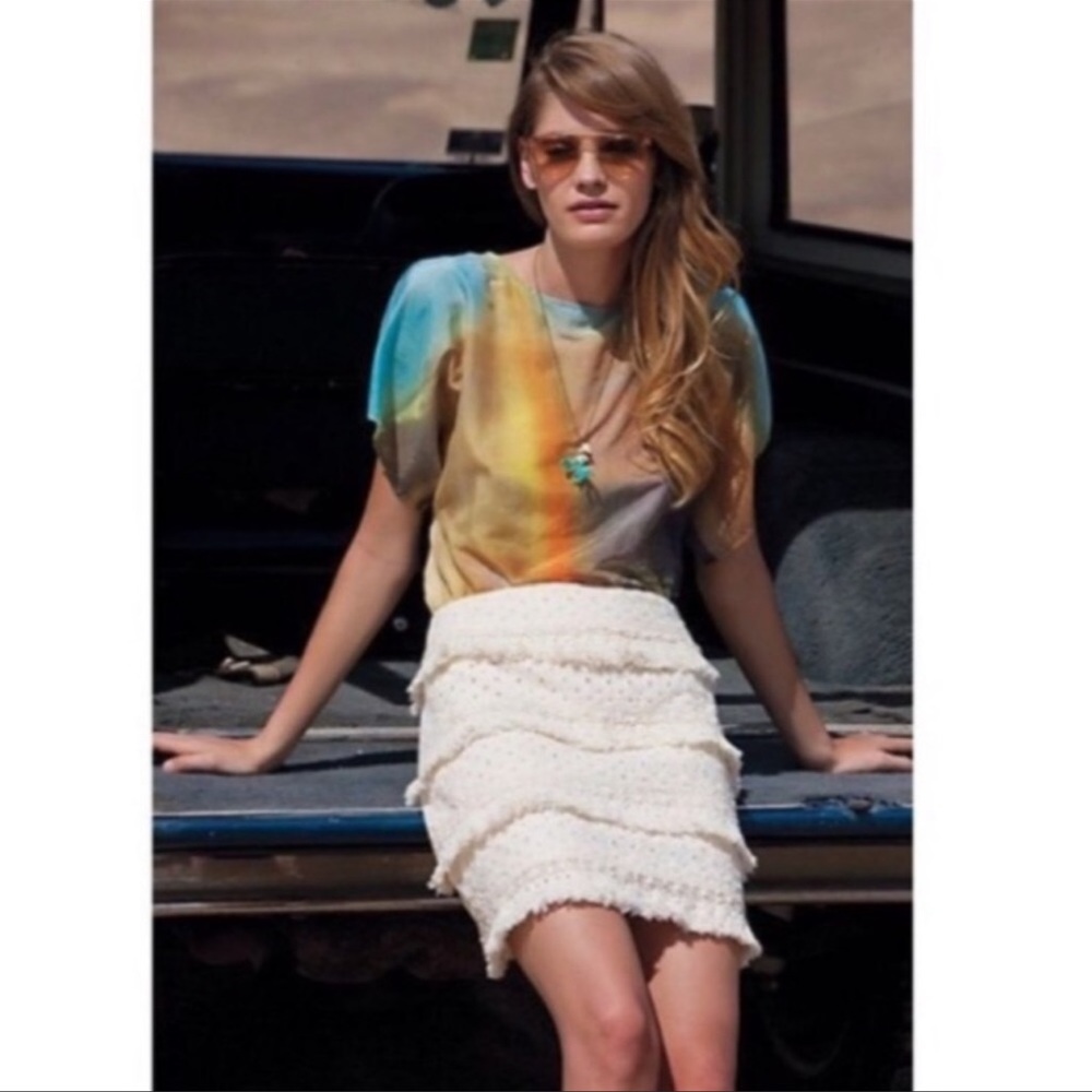 🥂ANTHROPOLOGIE🥂HD IN PARIS TIERED FRINGED SKIRT🥂